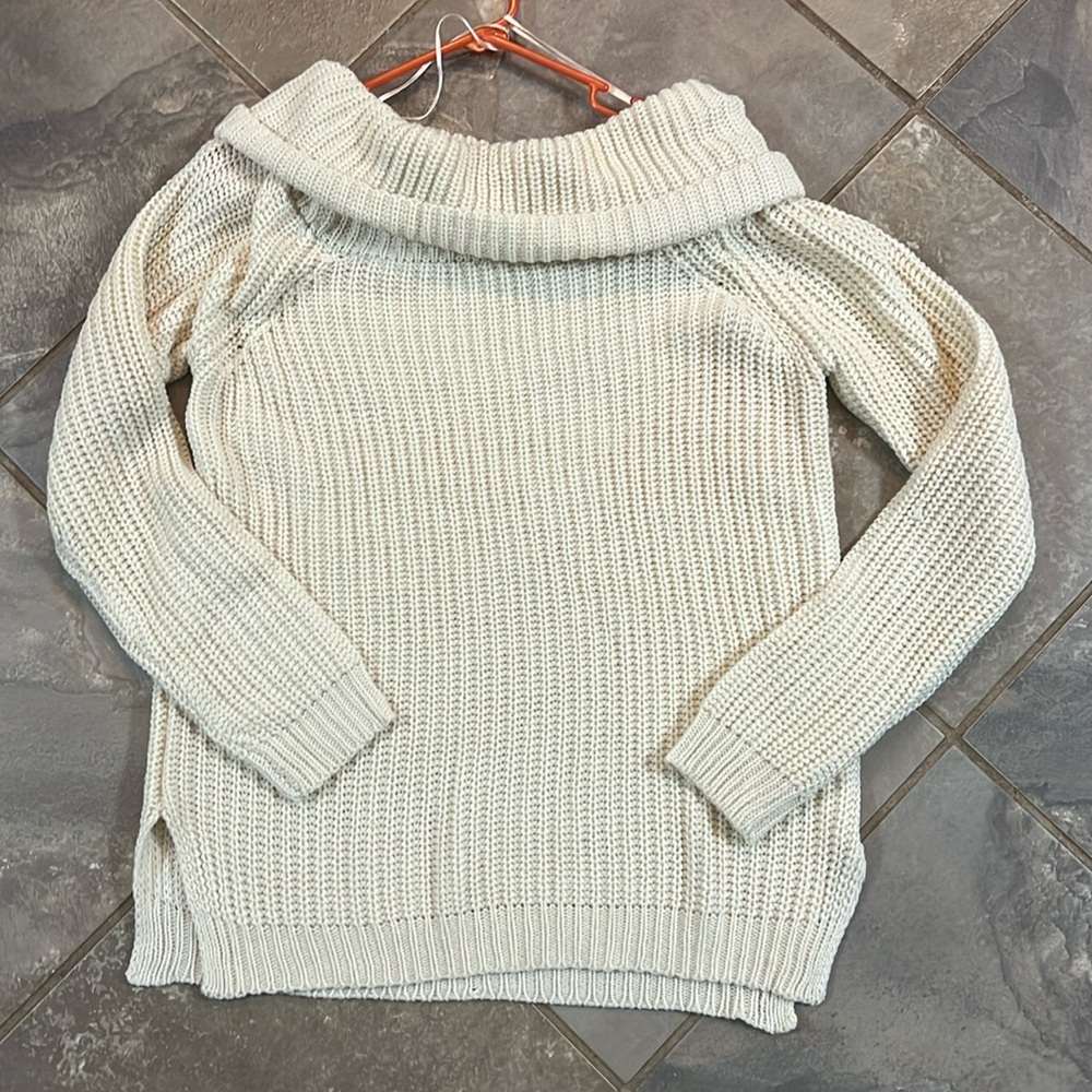 Off the shoulder/ cowl neck sweater